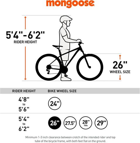 Mongoose Argus Sport Men and Women Fat Tire Mountain Bike, 26-Inch Wheels, Tectonic T2 Adult Frame, Hydraulic Disc Brakes in Saudi Arabia