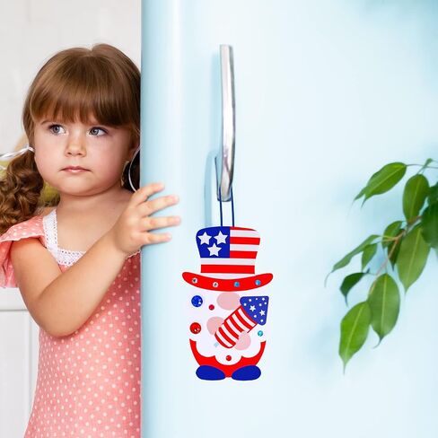 Winlyn 36 Sets 4th of July Craft Kits Patriotic Crafts DIY Gnome Ornaments Decorations Art Sets Gnome with Red White Blue USA Flag Star Patriotic Stickers for Kids Party Favors Classroom Activities in Saudi Arabia