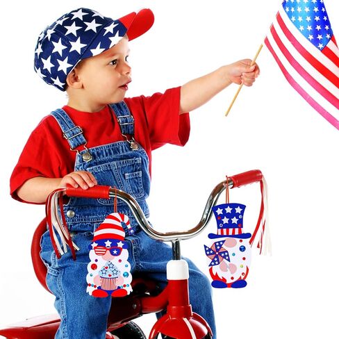 Winlyn 36 Sets 4th of July Craft Kits Patriotic Crafts DIY Gnome Ornaments Decorations Art Sets Gnome with Red White Blue USA Flag Star Patriotic Stickers for Kids Party Favors Classroom Activities in Saudi Arabia