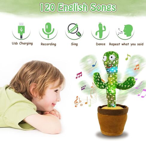 Shayson Dancing Cactus Toy for Kids, Repeating Words, Electric Plush, Early Education & Home Decoration in Kuwait