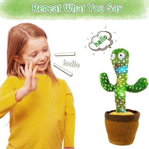 Shayson Dancing Cactus Toy for Kids, Repeating Words, Electric Plush, Early Education & Home Decoration in Kuwait