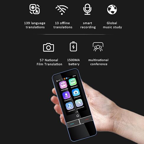KZLVN Language Translator Device Enhance Communication - Accurate Real-time Translation in 139 Languages - Offline & Online - 3" Touch Screen - Perfect for Travel, Learning, Business in Kuwait