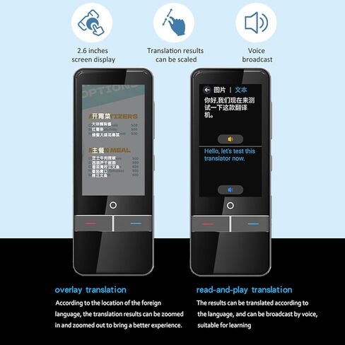 KZLVN Language Translator Device Enhance Communication - Accurate Real-time Translation in 139 Languages - Offline & Online - 3" Touch Screen - Perfect for Travel, Learning, Business in Kuwait