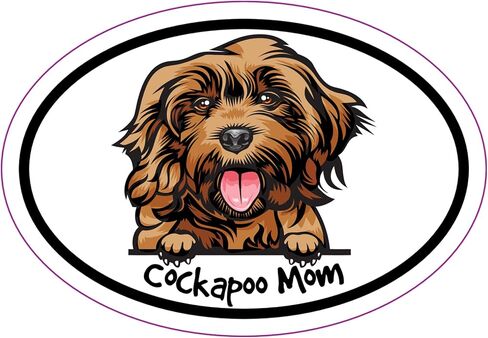 WickedGoodz Oval Cockapoo Mom Magnet - Dog Breed Magnetic Car Decal in Saudi Arabia