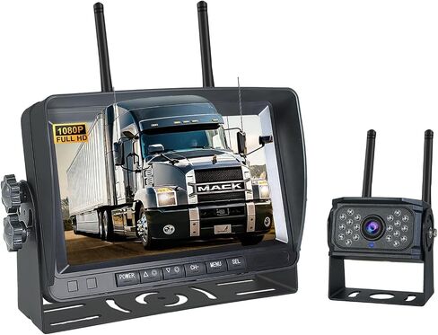 NeaLia Dual Antenna Wireless Backup Camera, Truck RV Back Up Camera for Furrion, 7'' Monitor HD 1080P, Clear Night Vision Rear View Cam for Trailer Hitch Tractor Motorhome Pickups Vehicle in Saudi Arabia