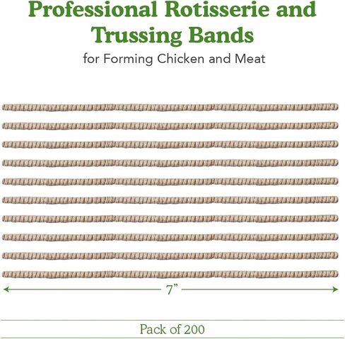 Regency Wraps Trussing Bands, Trussing Elastic Bands for Rotisserie Chicken, Roasting Turkey, Forming Roasts, Bundling Veggies for Steaming, 7", Pack of 200 in Saudi Arabia