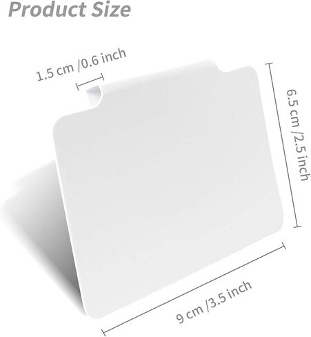 YEUIKERR 30 قطعة من ملصقات سلة السلة بمشبك على مجموعة، ملصقات بمشبك سلة بلاستيكية بيضاء غير لامعة قابلة للإزالة، حاملات ملصقات لسلة المؤن، مشبك أبيض على ملصقات لسلال التخزين، علامة صناديق المطبخ، الصناديق in Kuwait