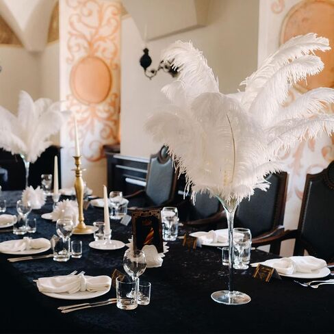 90 Pcs Natural Ostrich Feathers Plumes for Centerpieces 12-14 Inch, 10-12 Inch, 8-10 Inch Vase Feathers Decor Tall for Wedding Party Centerpieces, Flower Arrangement and Home Decoration (White) in Saudi Arabia