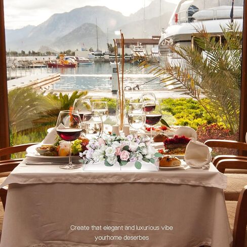 مزهرية زهرة أكريليك شفافة مع ثقوب، قطع مركزية مستطيلة من الزهور لطاولة الطعام، مزهريات طويلة للزهور مزهرية حديثة لتزيين طاولة الطعام المنزلية وحفلات الزفاف in Kuwait