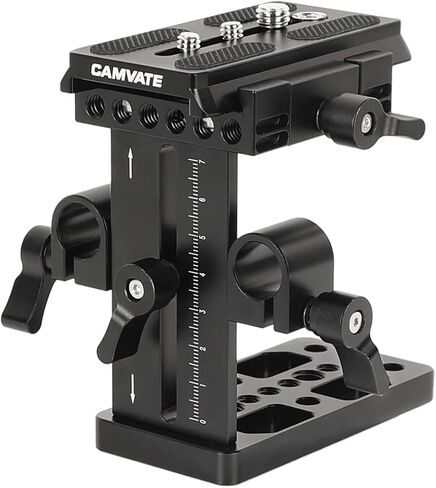 CAMVATE Quick Release Plate with Up-and-Down Adjustable 15mm Rail Block for Shoulder Mount Rig - 2649 in Saudi Arabia