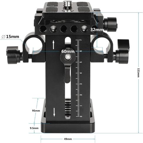 CAMVATE Quick Release Plate with Up-and-Down Adjustable 15mm Rail Block for Shoulder Mount Rig - 2649 in Saudi Arabia