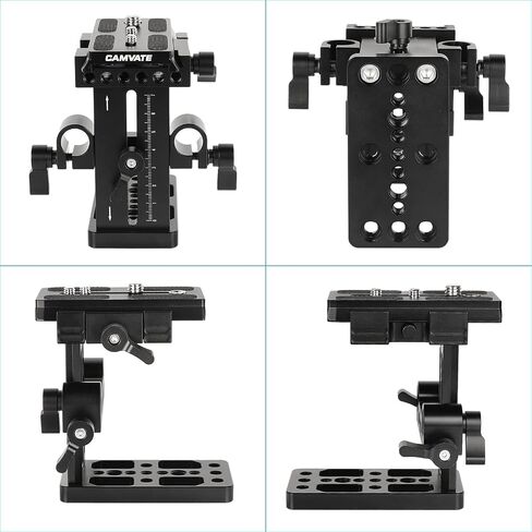 CAMVATE Quick Release Plate with Up-and-Down Adjustable 15mm Rail Block for Shoulder Mount Rig - 2649 in Saudi Arabia