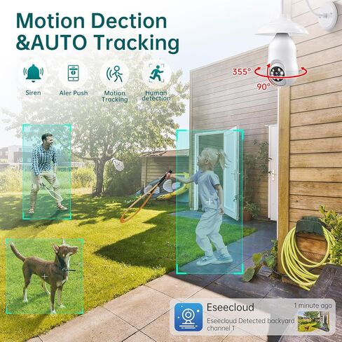 كاميرا أمان المصباح الكهربائي COMBATH، 5G/2.4 جيجا هرتز واي فاي 2K كاميرات الإضاءة في الهواء الطلق مع مقبس E27، كشف الحركة وإنذار صفارة الإنذار، محادثة ثنائية الاتجاه، رؤية ليلية ملونة، متوافقة مع Alexa 2 Pack in Kuwait