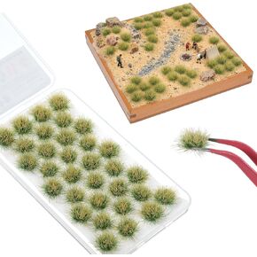 32PCS Static Grass Bushy Tufts Lowland Shrubs Model Grass Miniature Scenery Basing Material for Train Landscape Railroad Scenery Sand Layout Model War Gaming Terrain in Saudi Arabia