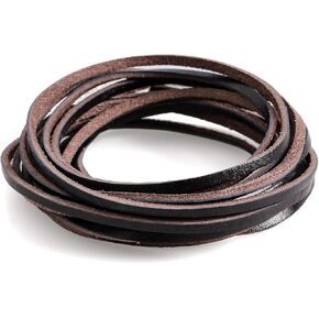 3mm Flat Leather Cord 3 Metres, Leather Strips, Leather Shoe Laces for Boot Laces, Necklace, Bracelets, Jewelry Making, Crafting, Baseball Glove Repair in Saudi Arabia