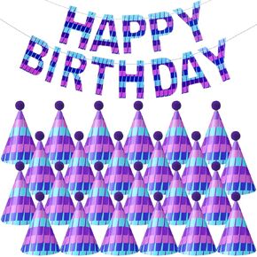 25 Pcs Spider Theme Birthday Party Set Includes 24 Pattern Cone Hats with Pompoms and 1 Birthday Banner for Movie Theme Party Baby Shower School Events Classroom Decorations in Saudi Arabia
