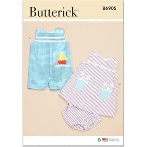 Butterick سهلة الصنع لملابس الأطفال، حزمة أنماط خياطة الفساتين والسراويل الداخلية، رمز التصميم S9411، المقاسات NBN-SML-MED-LRG-XLG، متعددة الألوان in Kuwait