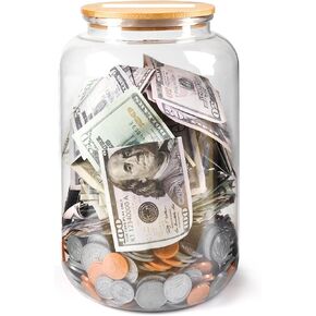 Clear Piggy Bank with Slotted Lid, 7/8 Gallon Plastic Money Saving Jar Bank Box Container for Cash Saving, Clear Large Money Coin Change Bank Jar Container Penny Piggy Jar Bank for Adults Kids in Kuwait