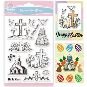GLOBLELAND عيد الفصح عبر ختم واضح لسكرابوكينغ الربيع عيد الفصح البيض سيليكون طوابع السلام حمامة ختم شفاف لصنع بطاقة DIY النقش اليومية in Kuwait