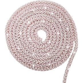 6mm Rhinestone Rope for Wrist Lanyard - 12ft White Square Glitter Sequin Cotton Cord, 1/4 Inch Shiny Bling Tubing for DIY Decor, Gift Bags, Phone Lanyards, Wedding & Home Decorations in Kuwait