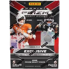 2025 Panini Prizm Draft Picks Football 6-Pack Hobby Blaster Trading Card Box (1 Silver Prizm Per Box) in Kuwait