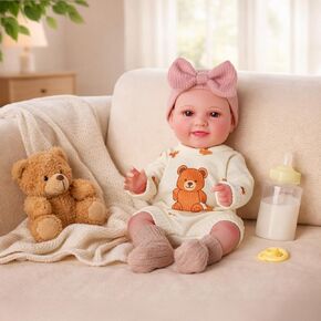 BABESIDE Baby Doll Girl - 12-Inch Realistic Baby Dolls Real Life Full Vinyl Toy with Accessories for 3+ Year Old Girls – Perfect for Pretend Play, Ideal for Birthday, Christmas in Kuwait