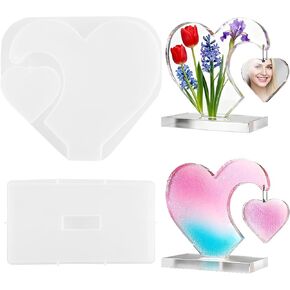 Large Photo Frame Resin Molds Heart Shape Silicone Moulds for Epoxy Resin Picture Frame Display Molds for DIY Art Crafts Table Home Decor Handmade Gifts in Saudi Arabia