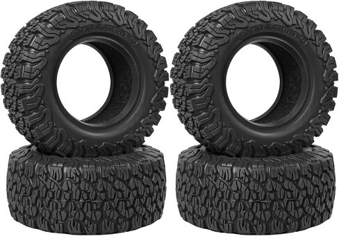 1.9 Crawler Tires 90 * 37.5mm Soft Rubber High Grip RC Rock Terrain Tyre with Foam Insert Compatible with 1/12 MJX HYPER GO H12Y H12P MN128 1/10 Axial D90 (4PCS, Black) in Saudi Arabia