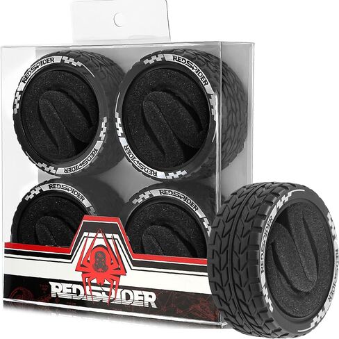 REDSPIDER RC Soft Rubber 1/10 On Road Tires 4PCS for Traxxas 4 Tec 2.0 Tamiya TT01 XV01 Kyosho WR8 Sakura WLtoys HPI HSP 1:10 RC Scale Touring On Road Racing Car Wheel Rims (Tire) in Saudi Arabia