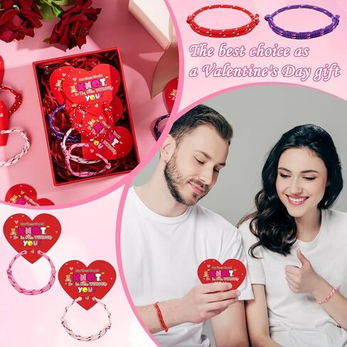 60 Packs Valentine Knot Bracelets with Card Neon Friendship Bracelet from Teacher Gift Our Class Would Knot Be the Same Without You Heart Shaped Cards for Valentine Exchange Gifts Party Favor in Saudi Arabia