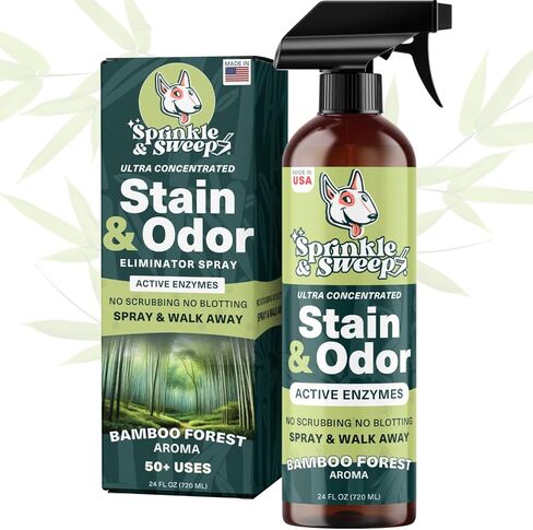 Sprinkle & Sweep Pet Stain and Odor Remover - Bacteria & Enzyme Cleaner Pet Smell Eliminator for Dog or Cat Urine - Multi Purpose Enzymatic Cleaning Solution in Kuwait