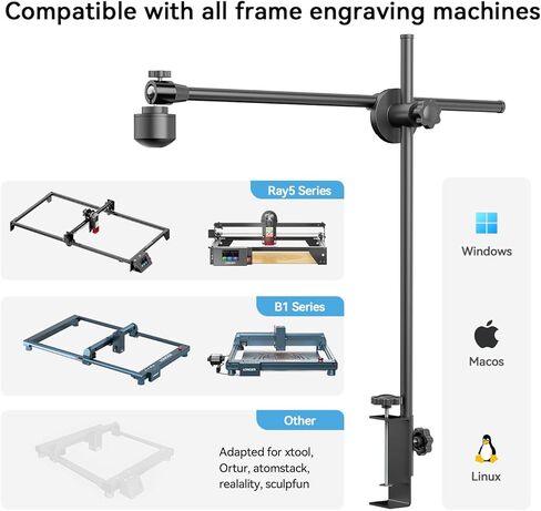 LONGER 5MP Time- Digital Camera with Precise Positioning, LightBurn Camera Kit for Laser Engravers Multi-Task Engraving, and Preview Support for LightBurn in Saudi Arabia