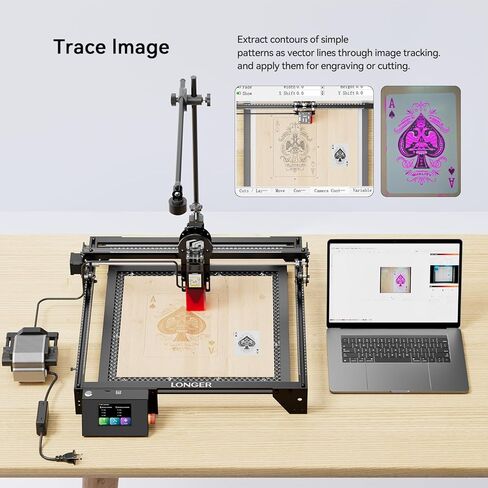 LONGER 5MP Time- Digital Camera with Precise Positioning, LightBurn Camera Kit for Laser Engravers Multi-Task Engraving, and Preview Support for LightBurn in Saudi Arabia