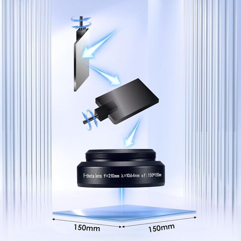 عدسة Monport F-Theta M52، مناسبة لآلات وضع العلامات بالليزر الليفية Monport مقاس 1064 نانومتر، منطقة العمل 5.9 بوصة × 5.9 بوصة (150 × 150 مم)، استبدال عدسة مجال ليزر الألياف in Kuwait