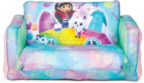 Gabby's Dollhouse 2-in-1 Inflatable Sofa Bed, Kids Sofa Couch Fold Out, Foldable Chair Lounger for Toddlers and Kids in Saudi Arabia