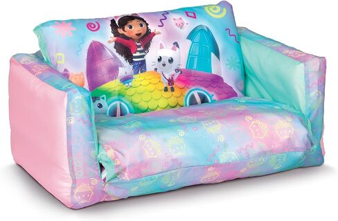 Gabby's Dollhouse 2-in-1 Inflatable Sofa Bed, Kids Sofa Couch Fold Out, Foldable Chair Lounger for Toddlers and Kids in Saudi Arabia