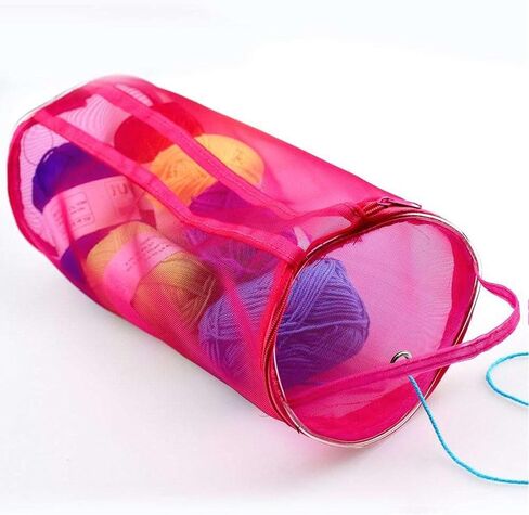 ArrErr 2 Pack Crochet Bag Non Tangled Knitting Bag with Yarn Dispenser Hole Handle Yarn Storage Organizer Zipper Yarn Bag Keeper Acrylic Yarn Skeins Holder for Crocheting and Knitting Crochet Yarn Kit in Saudi Arabia