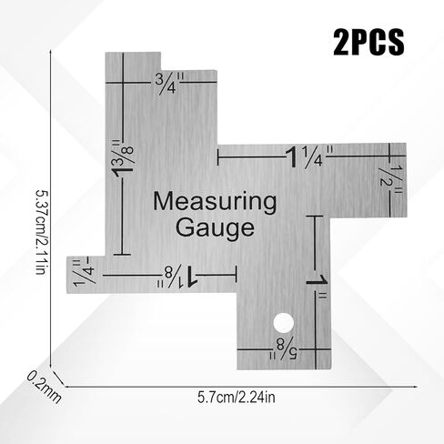 2PCS Sewing Gauge Aluminum Alloy Quilting Templates Sewing Rulers Mini Seam Gauge for DIY Sewings Craft, Cutting Fabric, Quilting and Various Sewings Measurements in Saudi Arabia