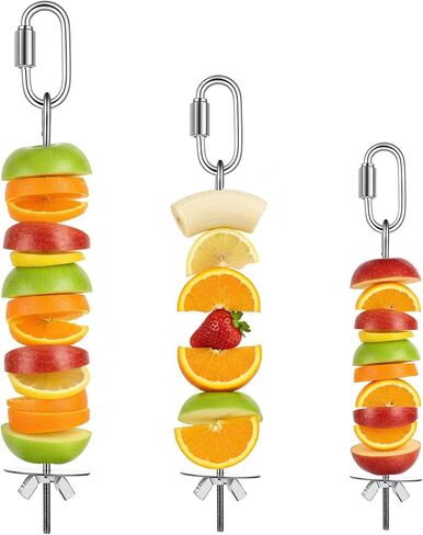 3 Pcs Bird Cage Food Holder, Stainless Steel Bird Foraging Toys, Birds Foraging Toys for Parakeets, Budgies, Macaws (3 Sizes) in Saudi Arabia