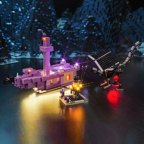مجموعة إضاءة LED مطورة لمجموعة بناء سفينة Lego Minecraft The Ender Dragon وEnd Ship، متوافقة مع Lego 21264، أفضل الهدايا للبالغين (النموذج غير متضمن) in Saudi Arabia