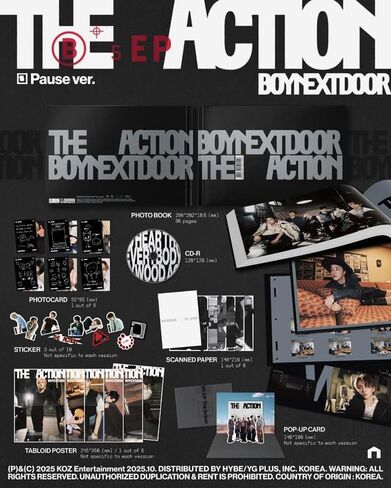 الألبوم المصغر الخامس من BOYNEXTDOOR THE ACTION [إصدار الإيقاف المؤقت] كتاب صور + قرص مضغوط + بطاقة صور + ملصق + ملصق (عمل هوليود) in Saudi Arabia