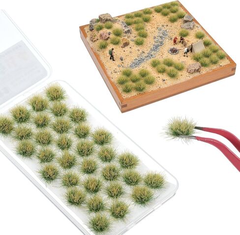 32PCS Static Grass Bushy Tufts Lowland Shrubs Model Grass Miniature Scenery Basing Material for Train Landscape Railroad Scenery Sand Layout Model War Gaming Terrain in Saudi Arabia