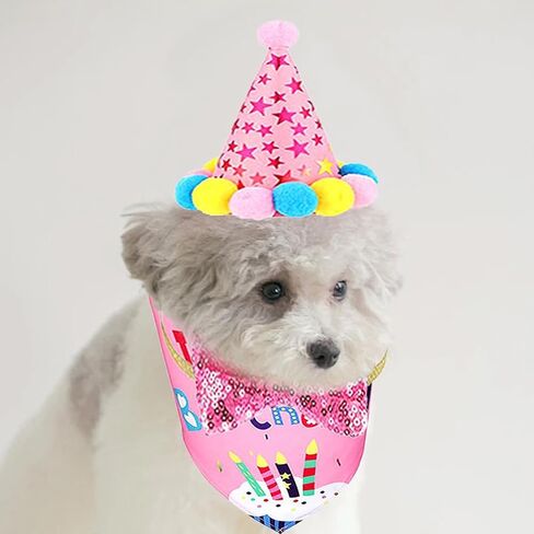 Dog Birthday Party Supplies Birthday,Cute Hat Bow Tie Bandana for Dog,Birthday Banner for Medium Large Small Dogs in Saudi Arabia