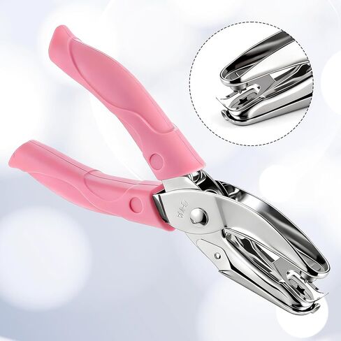 5mm Star Shaped Hole Puncher, Star Single Hole Punch, Metal Single Holes Paper Punches with Soft Handled, Handheld Holes Paper Punch for Crafts, Tags, Scrapbook (Pink) in Saudi Arabia