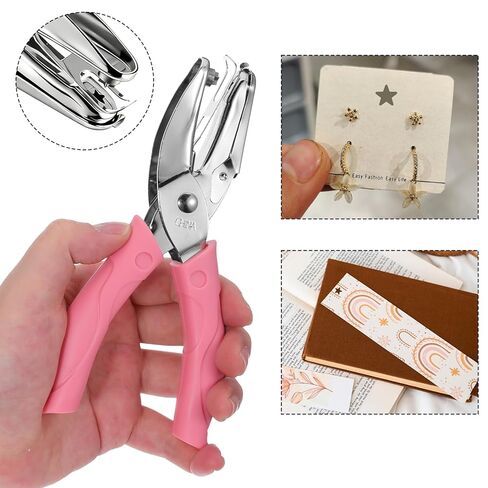 5mm Star Shaped Hole Puncher, Star Single Hole Punch, Metal Single Holes Paper Punches with Soft Handled, Handheld Holes Paper Punch for Crafts, Tags, Scrapbook (Pink) in Saudi Arabia