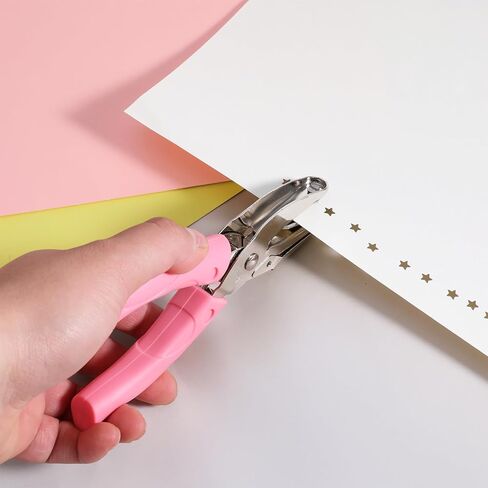 5mm Star Shaped Hole Puncher, Star Single Hole Punch, Metal Single Holes Paper Punches with Soft Handled, Handheld Holes Paper Punch for Crafts, Tags, Scrapbook (Pink) in Saudi Arabia