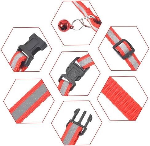 Puppy Collars with Bell, 2-Pack Nylon Basic Reflective Cat Collar Dog Collar with Bells for XXS XS Small Dog Pet Animal Tiny Kitten Boy Girls, XSmall,Blue +Light Blue in Kuwait