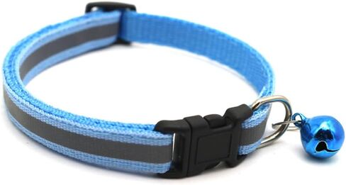 Puppy Collars with Bell, 2-Pack Nylon Basic Reflective Cat Collar Dog Collar with Bells for XXS XS Small Dog Pet Animal Tiny Kitten Boy Girls, XSmall,Blue +Light Blue in Kuwait