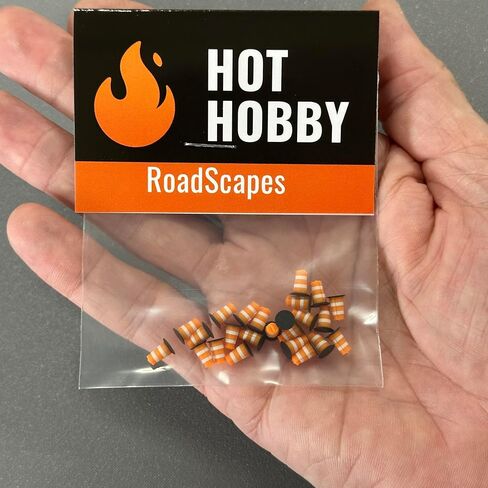 N Scale (1:160) Commander-Style Traffic Barrels (24 Pack) – Model Railroad Construction Scenery in Saudi Arabia
