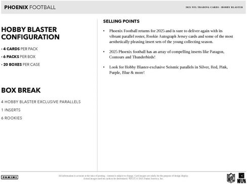 2025 Panini Phoenix Football Hobby Blaster Trading Card Box (4 Hobby Blaster Exclusive Seismic Parallels) in Saudi Arabia